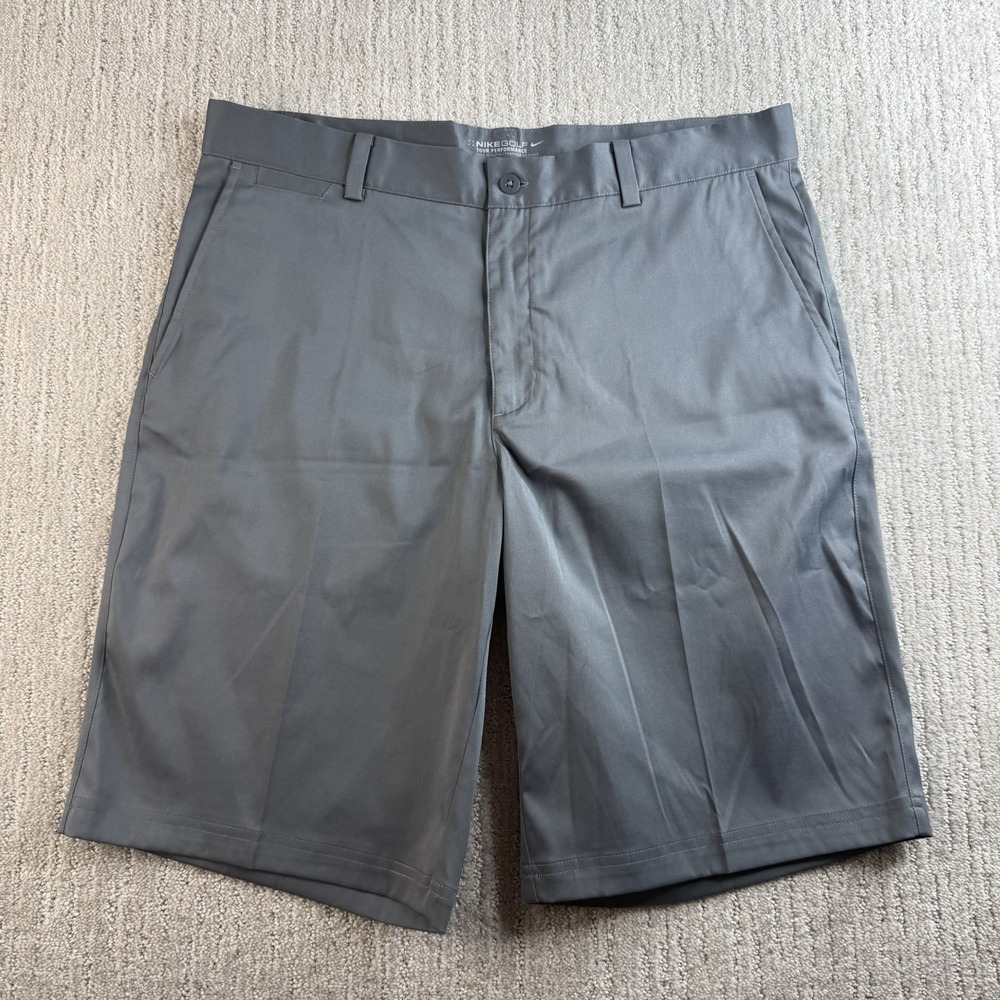 Nike Dri-fit Golf Shorts Men's Size 34 Grey 11" Inseam